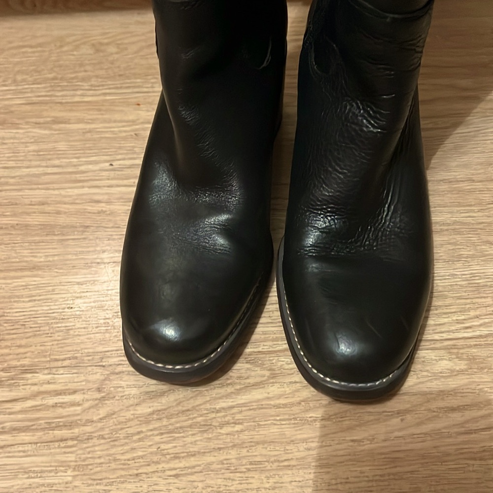 Franco Sarto Black Leather Knee-High Boots - Size 10 - Picture 8 of 10